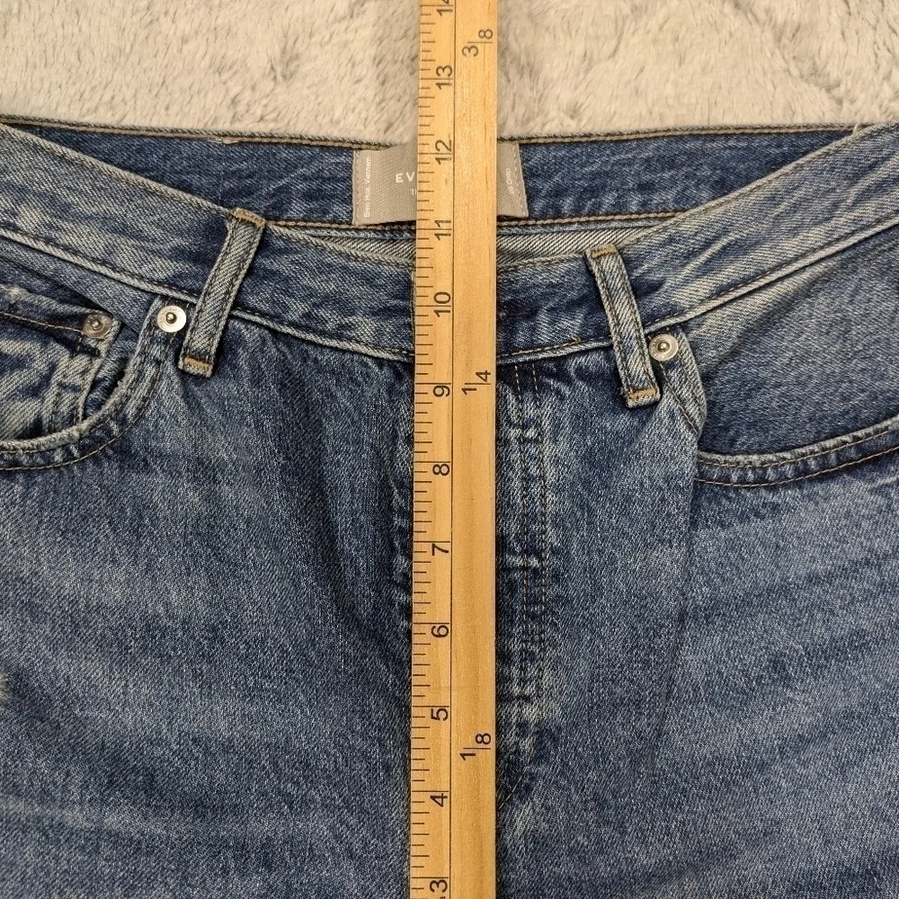 Everlane Jeans Women's 26 Blue Medium Wash The Cheeky Crop Raw Hem Cotton